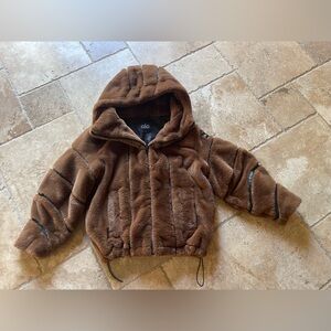 Alo Yoga Knockout Faux Fur Jacket Brown